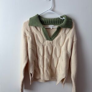 Bohme Two-Tone V-Neck Sweater